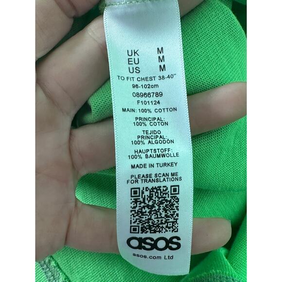 ASOS Christian Cowan lime green short sleeves tee size Medium - Picture 9 of 10